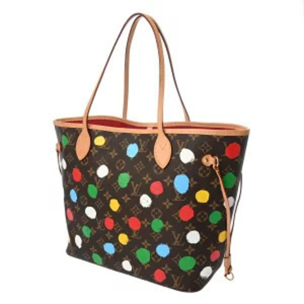 Louis Vuitton Dot Tote YK Brown Neverfull Bag LV Painted Monogram Leather